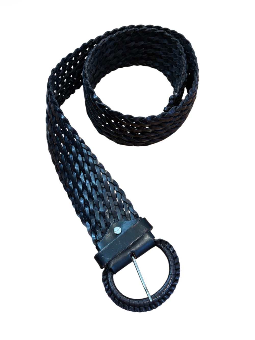 Vintage Boho Leather Braided Holt Renfrew Belt - Picture 3 of 11